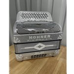 NORTTTSFBBEBEADSIL Hohner Anacleto Accordion Nort TTS - 2 Tone EAD-FBE With Case - White