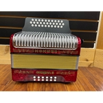 3500FR Hohner Corona II F/Bb/EB Red Diatonic Accordion