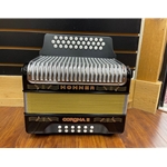 3500FB Hohner Corona II F/Bb/EB Diatonic Accordion Black