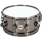 DW DRVD6514SVNBK DrumWorkshop Collector's Series Metal Snare - 6.5x14 - Satin Black over Brass