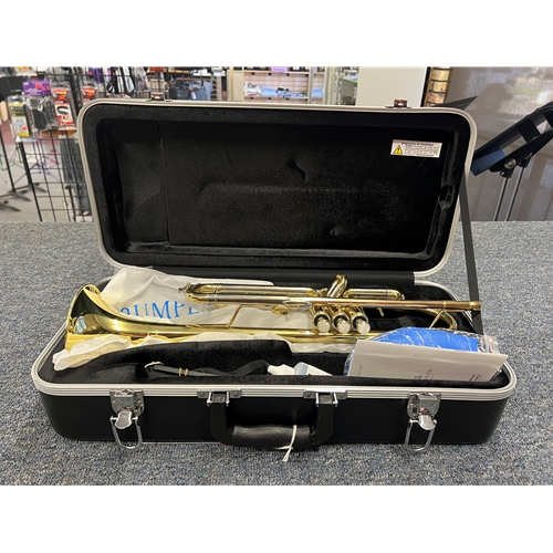 BE100XL10 Besson Trumpet With Case - 100 Series - 1st Valve thumb Hook - 3rd Valve Slide Ring