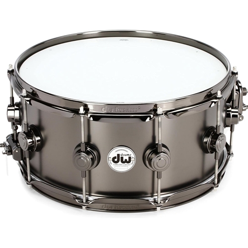 DW DRVD6514SVNBK DrumWorkshop Collector's Series Metal Snare - 6.5x14 - Satin Black over Brass